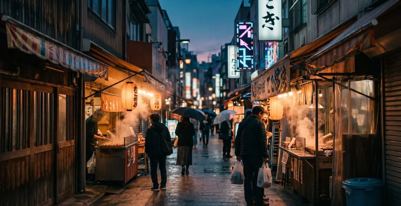 Vue nocturne emblématique du quartier de Dotonbori à Osaka avec ses enseignes lumineuses colorées et son ambiance street food animée